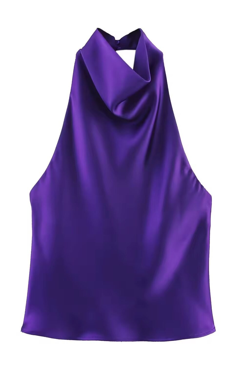 Satin Drape Neck Top – Eleganz trifft auf modernen Minimalismus