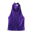 Satin Drape Neck Top – Eleganz trifft auf modernen Minimalismus