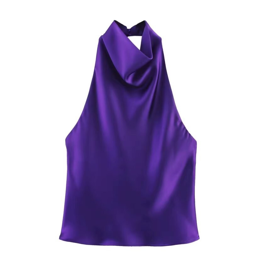 Satin Drape Neck Top – Eleganz trifft auf modernen Minimalismus - Image 2