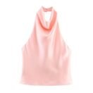 Satin Drape Neck Top – Eleganz trifft auf modernen Minimalismus