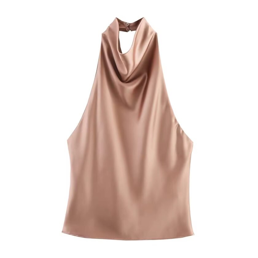 Satin Drape Neck Top – Eleganz trifft auf modernen Minimalismus - Image 10