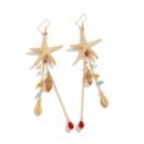 Golden Ocean – Boho Seestern Ohrringe mit Muschel- & Perlenanhängern