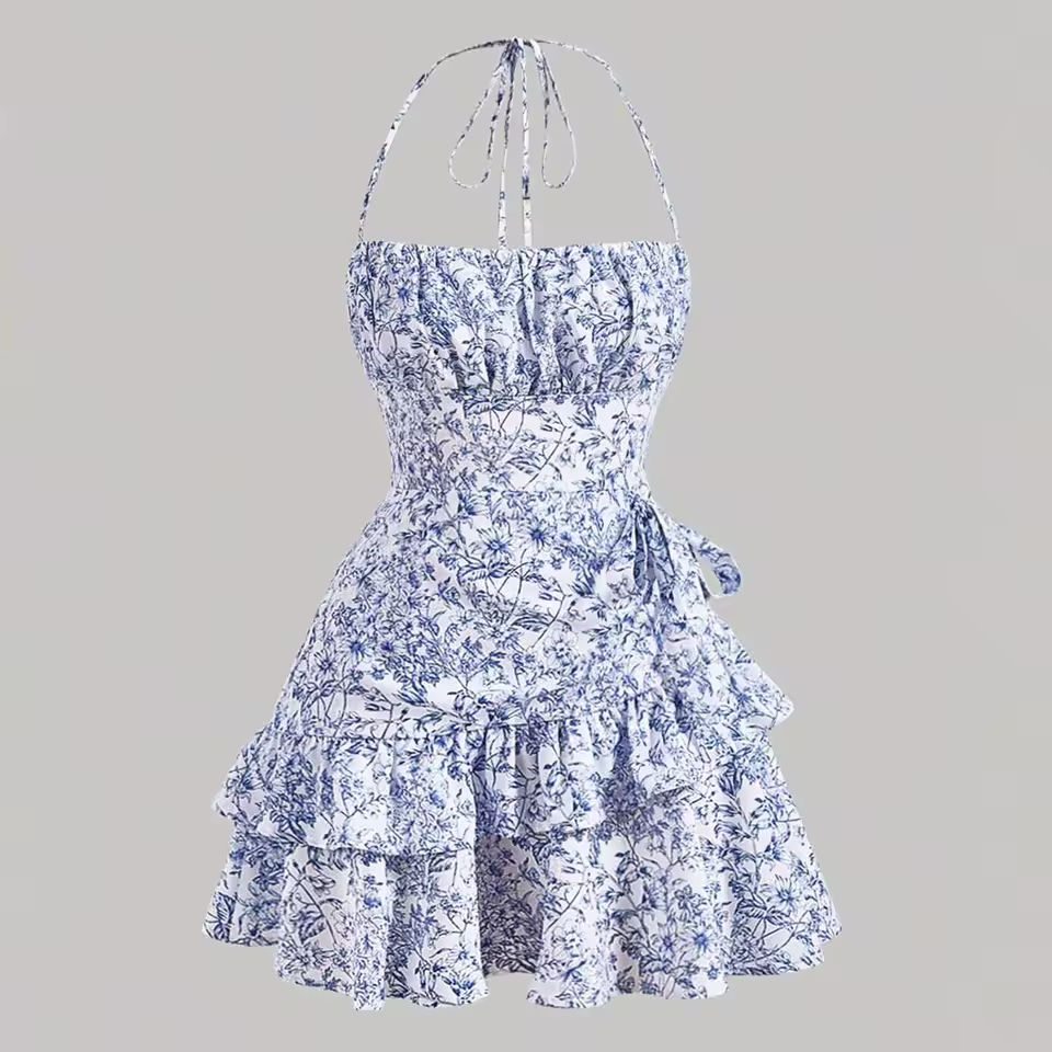 Zweiteiliges Sommer-Set – Wickelrock & Blütentop in leuchtendem Design