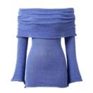 Rosé Elegance – Schulterfreies Strickkleid