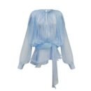 Elara Plissee Kleid Damen himmelblau
