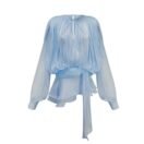 Elara Plissee Kleid Damen himmelblau