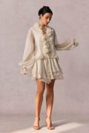 Elegantes Rüschenkleid aus Seidenmischung