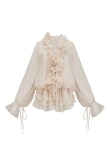 Elegantes Rüschenkleid aus Seidenmischung