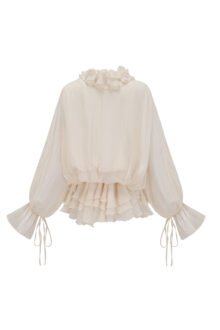 Elegantes Rüschenkleid aus Seidenmischung