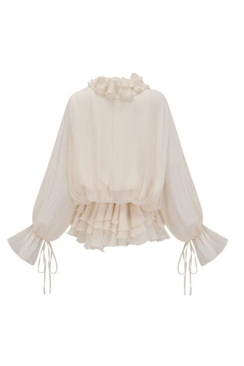 Elegantes Rüschenkleid aus Seidenmischung – Bild 8