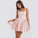 Rückenfreies Sommerkleid mit Schleife – A-Linien Minikleid in Cremeweiß