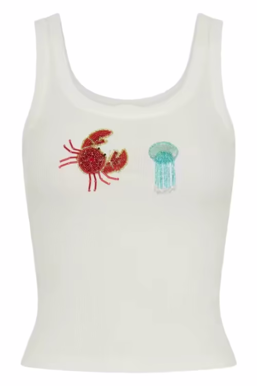 Crab & Jellyfish Beaded Tank Top
