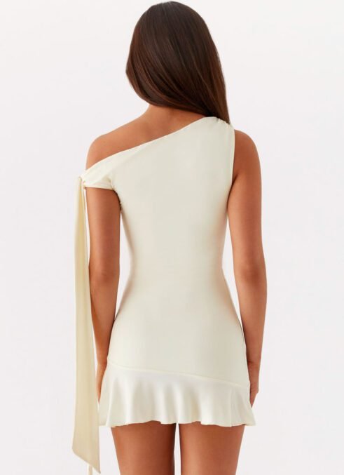 Asymmetrisches Kleid „Elegant Charm“ – Cremeweiß – Bild 15