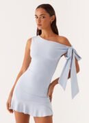 Asymmetrisches Kleid „Elegant Charm“ – Cremeweiß