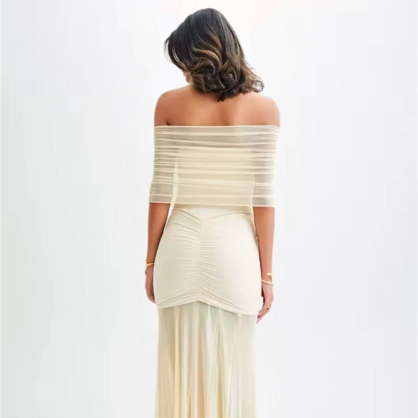 Alessia Off-Shoulder Maxi Kleid – Zeitlose Eleganz mit moderner Raffinesse - Image 3