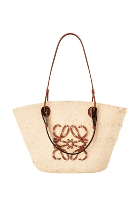 Geflochtene Korbtasche mit Leder – Boho Strandtasche Damen
