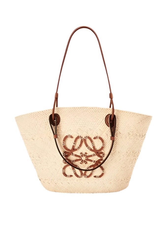 Geflochtene Korbtasche mit Leder – Boho Strandtasche Damen