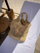 Golden Beach Bag mit kleine Tasche