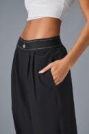 Besellics – Wide-Leg High-Waist Hose mit Logo-Bund