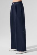 Besellics – Wide-Leg High-Waist Hose mit Logo-Bund