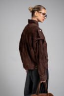 Besellics Oversized Velourslederjacke – Luxus Suede Jacket für Damen