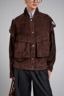 Besellics Oversized Velourslederjacke – Luxus Suede Jacket für Damen