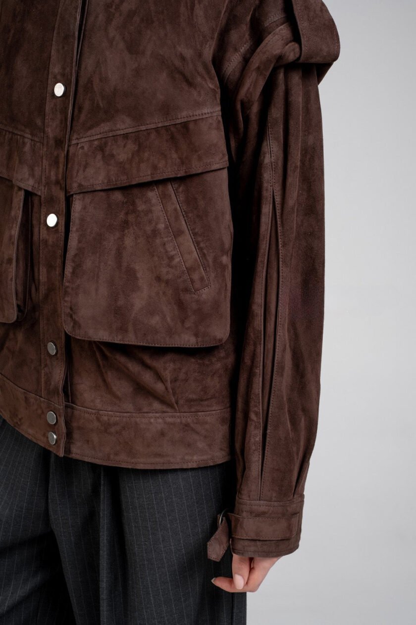 Besellics Oversized Velourslederjacke – Luxus Suede Jacket für Damen - Image 9