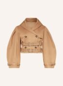 Cropped Trenchjacke Damen – Kurz, Camel, mit Doppelgürtel & Oversized-Ärmeln