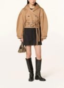 Cropped Trenchjacke Damen – Kurz, Camel, mit Doppelgürtel & Oversized-Ärmeln