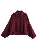 Oversized Suede-Look Jacke mit elastischem Bund
