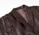 Besellics Suede-Optik Damenjacke – Dunkelbraun mit Taillengürtel & Schnürdetails