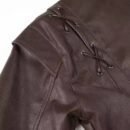 Besellics Suede-Optik Damenjacke – Dunkelbraun mit Taillengürtel & Schnürdetails