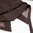 Besellics Suede-Optik Damenjacke – Dunkelbraun mit Taillengürtel & Schnürdetails