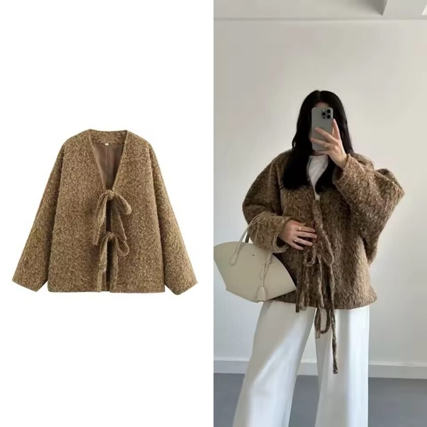 Damen Strickjacke aus Woll-Mix mit Schleifenverschluss - Image 9