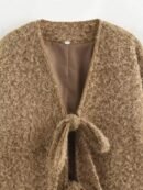 Damen Strickjacke aus Woll-Mix mit Schleifenverschluss