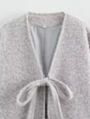 Damen Strickjacke aus Woll-Mix mit Schleifenverschluss
