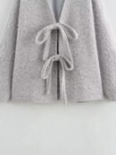 Damen Strickjacke aus Woll-Mix mit Schleifenverschluss
