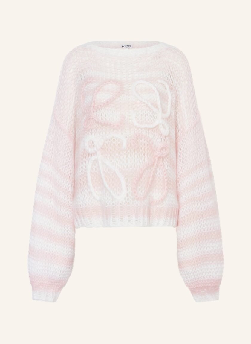 Damen Oversize Strickpullover Blau-Weiß gestreift mit Schleifen-Details – Luftig & Stylisch - Image 4