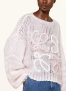 Damen Oversize Strickpullover Blau-Weiß gestreift mit Schleifen-Details – Luftig & Stylisch